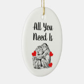 Schimpansenpaar - Alles, was Sie brauchen Keramik Ornament (Rechts)