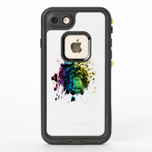 Schimpansenschwarze Linie Zeichnend über Regenboge