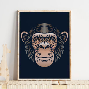 Schimpanze African Print Schimpanze Tierwerbung Poster