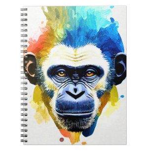 Schimpanzee Ape Wildnatur Tierfarbenschmerzen Notizblock