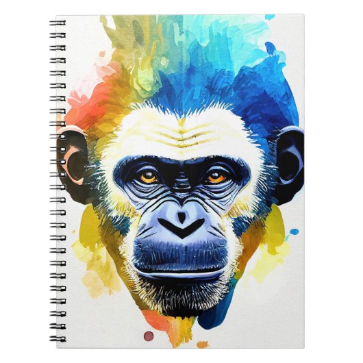 Schimpanzee Ape Wildnatur Tierfarbenschmerzen Notizblock (Vorderseite)