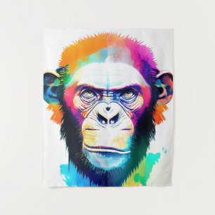 Schimpanzee Ape Wildnatur Tierfarbenschmerzen Wandteppich