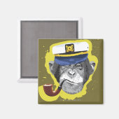 Schimpanzee Rauchpfanne Magnet (Vorderseite/Rückseite)