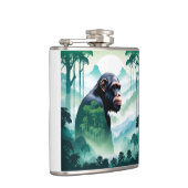 Schimpanzee Wildtier Naturwald Jungle Flachmann (Rechts)