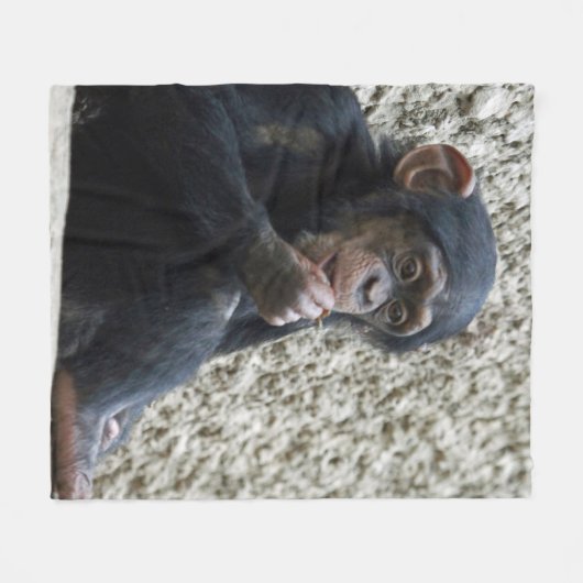 Schimppanzee 013 fleecedecke (Vorderseite (Horizontal))