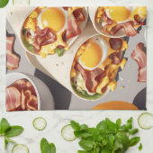 Schinken-Ei-Käse-Frühstückswrap Geschirrtuch (Gefaltet)