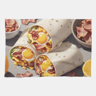 Schinken-Ei-Käse-Frühstückswrap Geschirrtuch