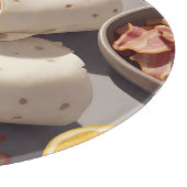 Schinken-Ei-Käse-Frühstückswrap Schneidebrett (Ecke)