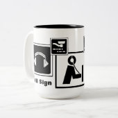 Schinken-Radio-Ikonen-Tasse fertigen Rufzeichen Zweifarbige Tasse (Vorderseite Links)