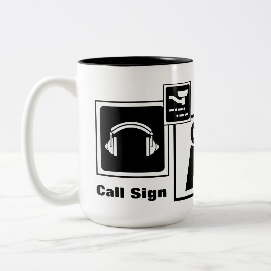 Schinken-Radio-Ikonen-Tasse fertigen Rufzeichen Zweifarbige Tasse (Links)