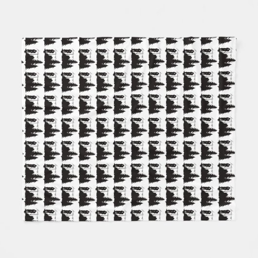 Schinken-Radio-küssende Fleecedecke (Vorderseite (Horizontal))