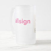 Schinken-Radio-Rufzeichen-Tasse Mattglas Bierglas (Vorderseite Links)