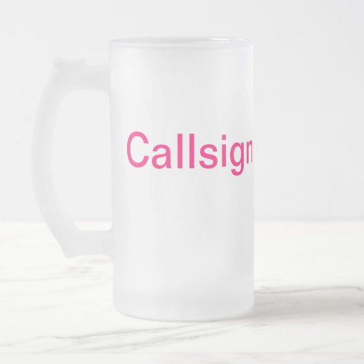 Schinken-Radio-Rufzeichen-Tasse Mattglas Bierglas (Links)