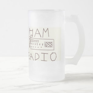 Schinken-Radio-Rufzeichen-Tasse Mattglas Bierglas