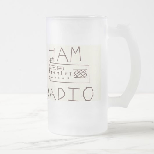 Schinken-Radio-Rufzeichen-Tasse Mattglas Bierglas (Rechts)