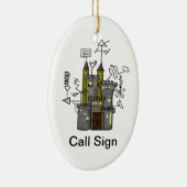 Schinken-Radio- Shackschloss-Weihnachtsverzierung Keramikornament (Rechts)