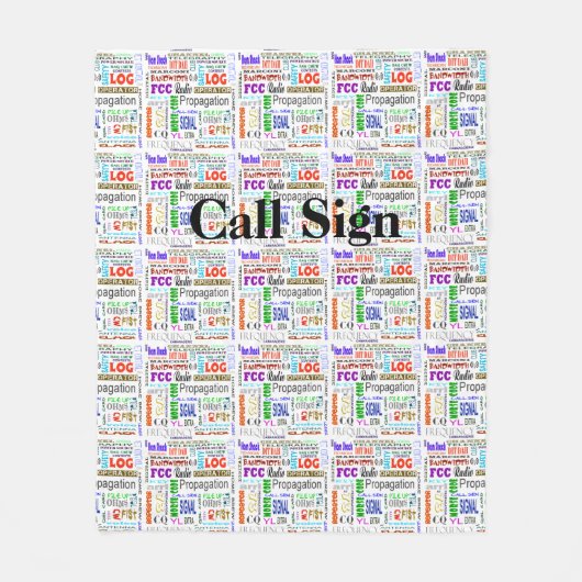 Schinken-Radio-Wort-Collagen-Fleece-Decke fertigen Fleecedecke (Vorderseite)