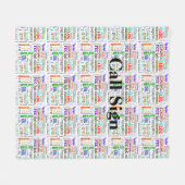 Schinken-Radio-Wort-Collagen-Fleece-Decke fertigen Fleecedecke (Vorderseite (Horizontal))