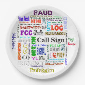 Schinken-Radio-Wort-Collagen-Papier-Teller fertigt Pappteller (Vorderseite)