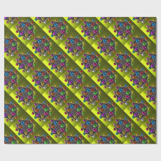 SCHINKSTAR MIT FARBEN GEMSTONES, Gelb Geschenkpapier (Flach)