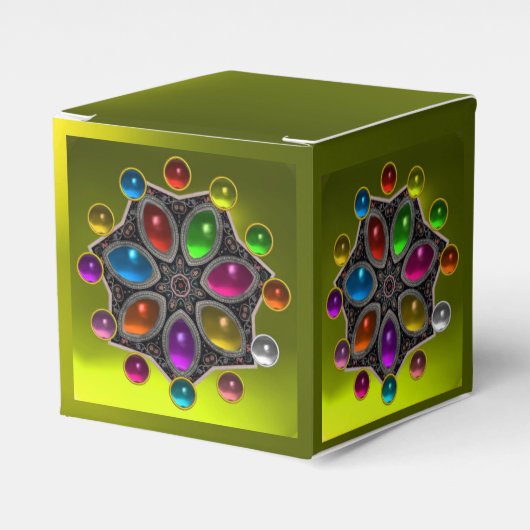 SCHINKSTAR MIT FARBEN GEMSTONES, Gelb Geschenkschachtel (Vorderseite)