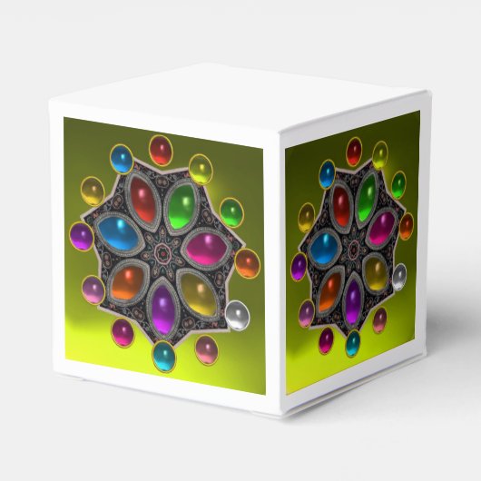 SCHINKSTAR MIT FARBEN GEMSTONES, Gelb Geschenkschachtel (Rückseite)