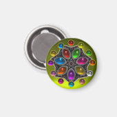 SCHINKSTAR MIT FARBEN GEMSTONES, Gelb Magnet (Vorderseite/Rückseite)