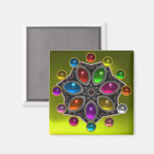 SCHINKSTAR MIT FARBEN GEMSTONES, Gelb Magnet (Vorderseite/Rückseite)