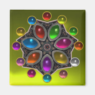 SCHINKSTAR MIT FARBEN GEMSTONES, Gelb Magnet