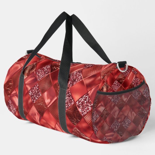 SCHINNE ROTE DIAMOND-TEXTURE SIEHT AUS DUFFLE BAG (Rechte Ecke)