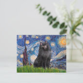 Schipperke 2 - Sternennacht Postkarte (Stehend Vorderseite)