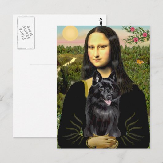 Schipperke 7 - Mona Lisa Postkarte (Vorne/Hinten)