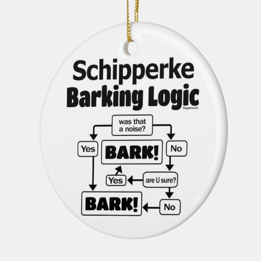 Schipperke Barking Logic Keramik Ornament (Links)