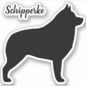 Schipperke Black Dog Silhouette Vinyl Sticker (Vorderseite)