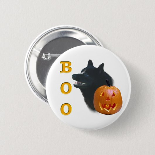 Schipperke Boo Button (Vorne & Hinten)
