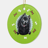 Schipperke Christmas Wreath Keramik Ornament (Links)