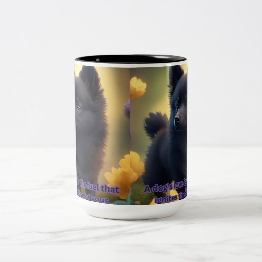 Schipperke Cup Zweifarbige Tasse (Mittel)