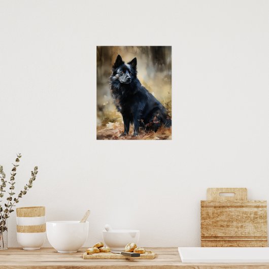 Schipperke Dog Art Print Poster (Küche)