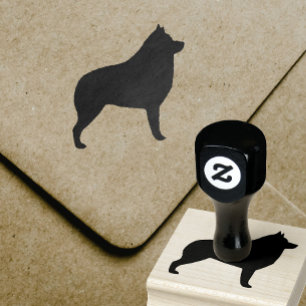 Schipperke Dog Breed Silhouette Gummistempel