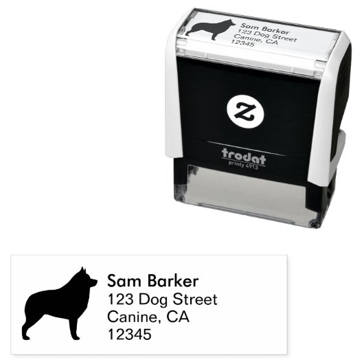 Schipperke Dog Breed Silhouette Rücksendeadresse Permastempel (Beispiel)