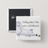 Schipperke Dog Cartoon Button (Vorne & Hinten)