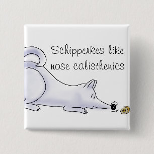 Schipperke Dog Cartoon Button
