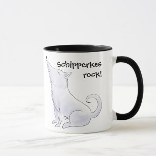Schipperke Dog Cartoon Kaffeetee Tasse