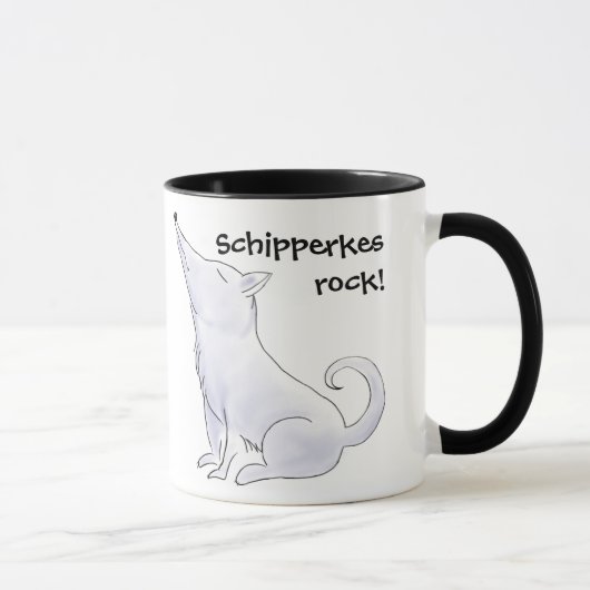 Schipperke Dog Cartoon Kaffeetee Tasse (Rechts)