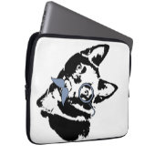 Schipperke Dog mit Mustache Laptopschutzhülle (Vorne Rechts)