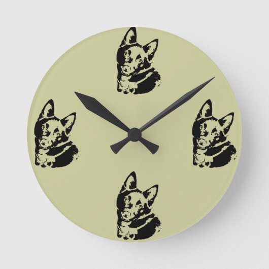 Schipperke Dog Picture Runde Wanduhr (Vorderseite)