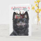 Schipperke Dog Queen Day Funny Birthday Karte (Gelbe Blume)