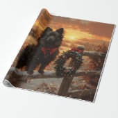 Schipperke Dog Rustic Winter Sunset Decoupage Geschenkpapier (Ungerollt)