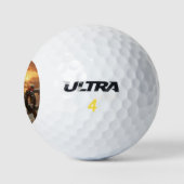 Schipperke Dog Rustic Winter Sunset Golfball (Logo)