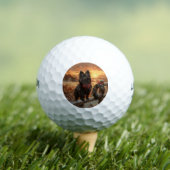 Schipperke Dog Rustic Winter Sunset Golfball (Insitu T-Shirt)